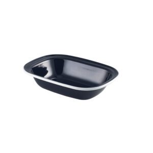 GenWare Enamel Pie Dish Black With White Rim 20cm