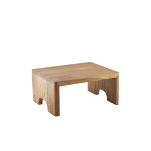 GenWare Acacia Wood Rectangular Buffet Riser 1/4 Gastronorm 26.5x16.3x10cm