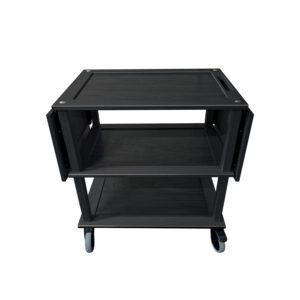 Podium Drop Leaf Black Oak Hospitality Trolley 1460x558x855mm
