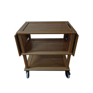 Podium Drop Leaf Dark Brown Oak Hospitality Trolley 1460x558x855mm