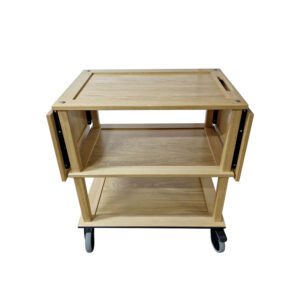 Podium Drop Leaf Natural Oak Hospitality Trolley 1460x558x855mm