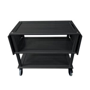 Podium Long Drop Leaf Black Oak Hospitality Trolley 1672x558x855mm