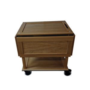 Podium Island Dark Brown Oak Hospitality Trolley 1465x1225x855mm