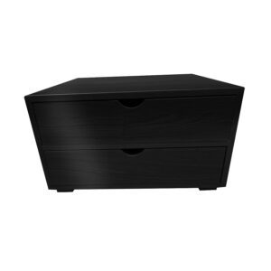 Podium 2 Drawer Black Oak 2/3 Rectangular Tea Chest 424x398x244mm
