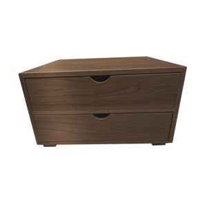 Podium 2 Drawer Dark Brown Oak 2/3 Rectangular Tea Chest 424x398x244mm