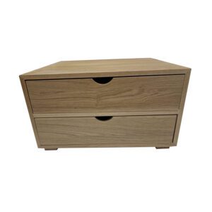 Podium 2 Drawer Natural Oak 2/3 Rectangular Tea Chest 424x398x244mm