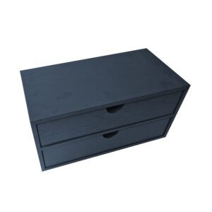 Podium 2 Drawer Grey Oak 1/3 Rectangular Tea Chest 398x212x244mm