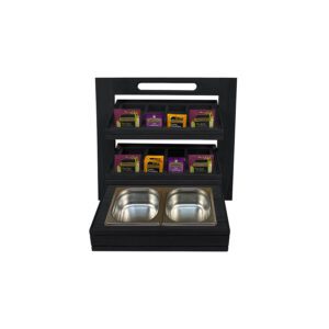 Podium Black Oak 2 Tier Counter Top Display Stand Set 40x47.6x21.2cm