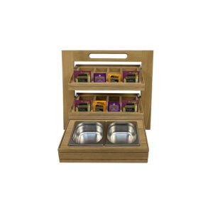 Podium Natural Oak 2 Tier Counter Top Display Stand Set 40x47.6x21.2cm