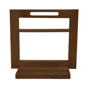 Podium Dark Brown Oak 2 Tier Counter Top Display Stand & Base 40x47.6x21.2cm