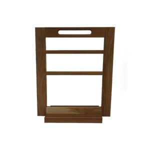 Podium Dark Brown Oak 3 Tier Counter Top Display Stand & Base 40x62.3x21.2cm