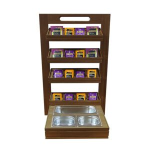 Podium Dark Brown Oak 4 Tier Counter Top Display Stand Set 40x77x21.2cm