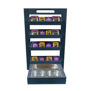 Podium Ambery Grey Oak 4 Tier Counter Top Display Stand Set 40x77x21.2cm