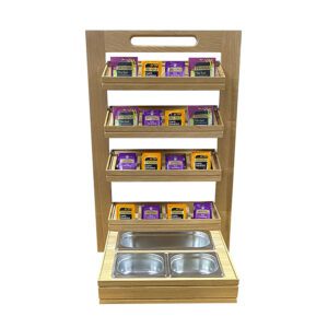 Podium Natural Oak 4 Tier Counter Top Display Stand Set 40x77x21.2cm