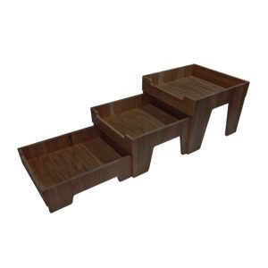 Podium Dark Brown Oak Rectangular Large Nesting Display 39.8x41.2x30cm
