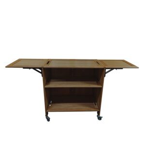 Podium Dark Brown Oak Pop Up Bar Trolley 112x55.5x111cm
