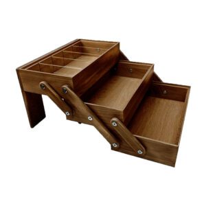 Podium Dark Brown Oak 1/3 3 Tier Cantilever Display Box 39.8x21.2x24cm