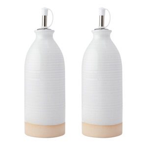 KitchenCraft Idilica Oil And Vinegar Bottles Set of 2 Cream 450ml