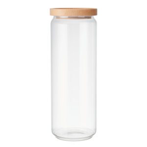 KitchenCraft Idilica Glass Storage Jar With Beechwood Lid 1300ml