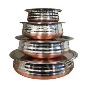Lockhart Set Of 4 Copper Based Handi Bowls With Lids