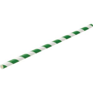Plasma Paper Green Stripe Straw 20cm