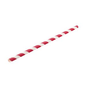 Plasma Paper Red Stripe Straw 20cm