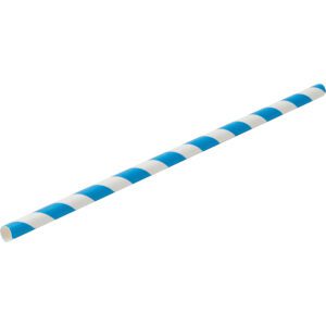 Plasma Paper Blue Stripe Straw 20cm