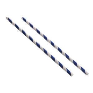 Plasma Navy Stripe Paper Straws 20cm