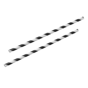 Plasma Paper Black Stripe Straw 20cm