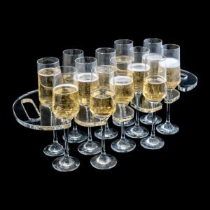 Plasma Acrylic Clear Champagne Flute Tray 49 x 24cm