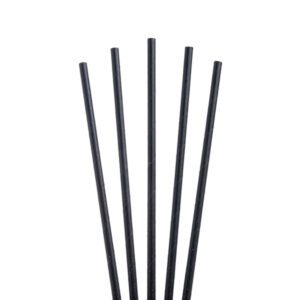 Plasma Paper Straws Black 6mm Core x 140mm Long